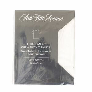 Saks Fifth Avenue Three Pack Men’s White Crew Neck T Shirts Sz S